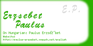 erzsebet paulus business card